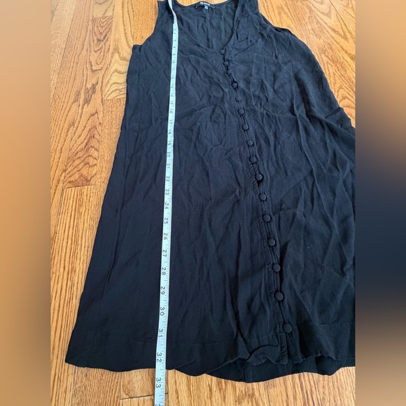 🖤 Madewell Heather Button-Front Dress | XS | Black Sleeveless V-Neck - Picture 9 of 9